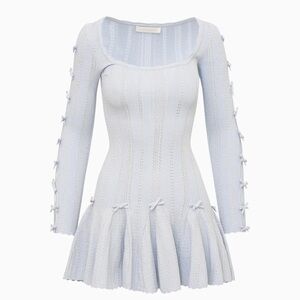 LoveShackFancy Seychelle Ribbed Pointelle Mini Dress